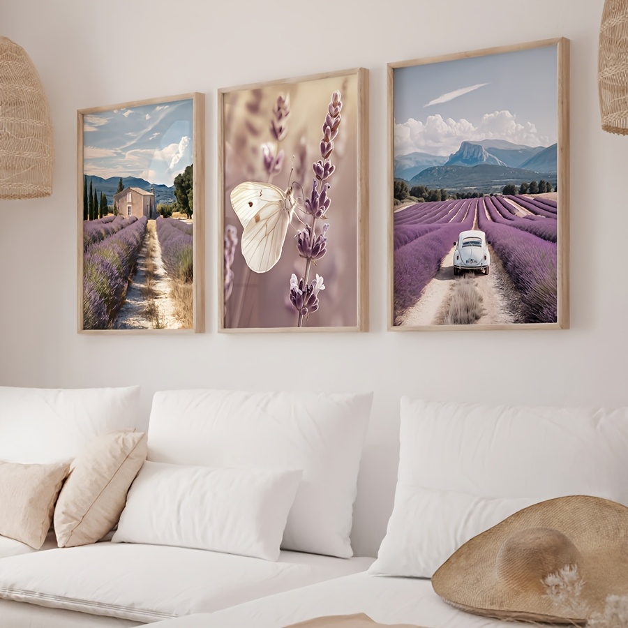 Lavender Oil - Peinture murale sur toile 3 pièces